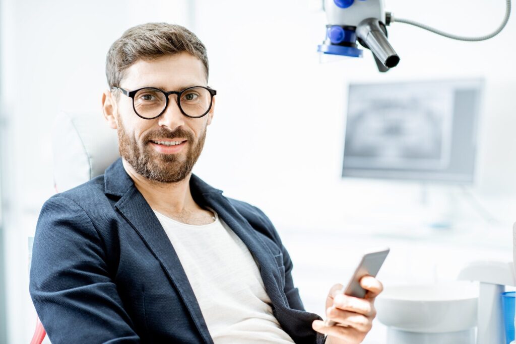 Businessman in the dental office