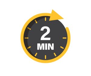2 minute on stopwatch icon in flat style. Clock face timer vector illustration on isolated background. Countdown sign business concept.